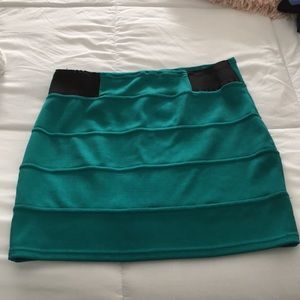 Teal mini skirt
